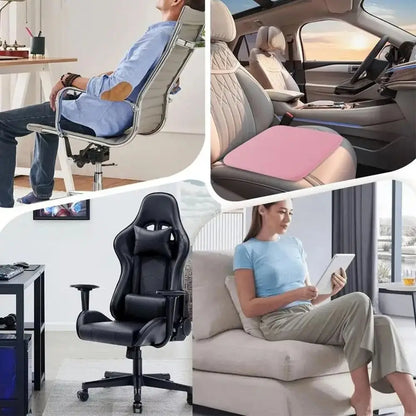 Elastic Memory Foam Seat Cushion - Soft Bounce-Back Design with Breathable Cover - Removable Washable Pad for Office & Long Sitting