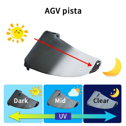 AGV Pista GP R / GP RR / Corsa R Motorcycle Helmet Visor - Full Face Shield Replacement Lens with Case