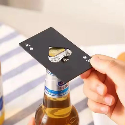 Stainless Steel Playing Card Bottle Opener - Ace of Spades Credit Card Size Beer & Wine Opener