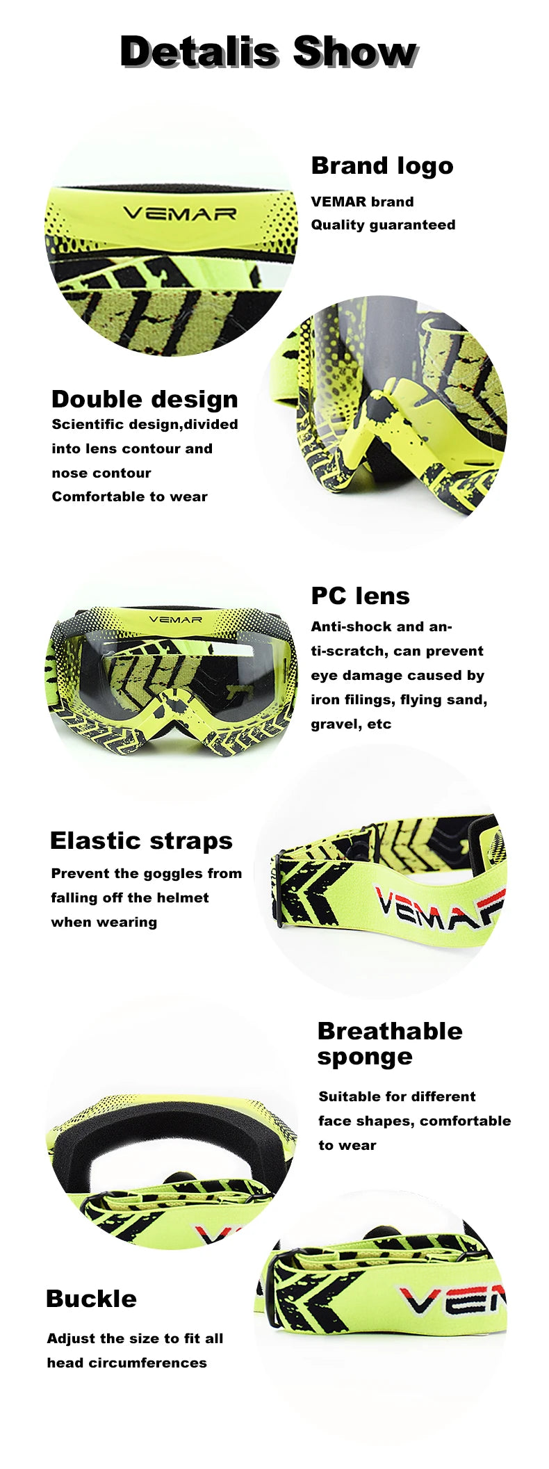 Kids Motocross Goggles - Professional MX MTB Off-Road Dirt Bike Motorcycle Glasses for Children's MX Helmet
