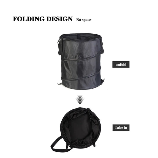 Portable Pop-Up Camping Trash Can - Collapsible Outdoor Garbage Container for Garden & Camping