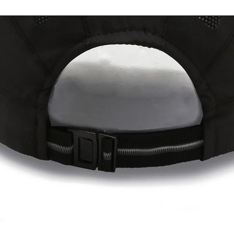 Men's Quick-Dry Mesh Golf Cap - Breathable Flat Visor Sun Hat for Outdoor Sports