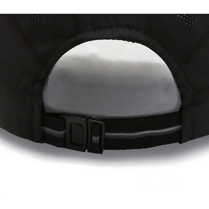 Men's Quick-Dry Mesh Golf Cap - Breathable Flat Visor Sun Hat for Outdoor Sports