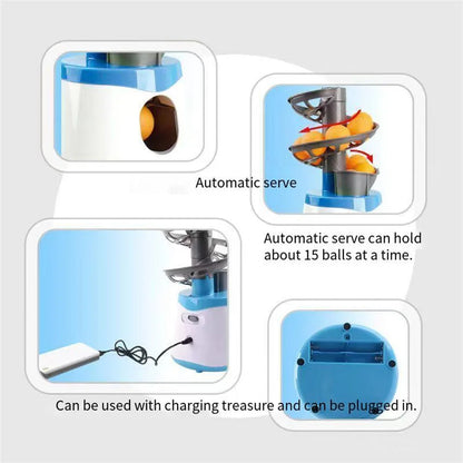 Dual-Power Portable Table Tennis Robot - Professional Ping Pong Ball Pitching Machine for Training