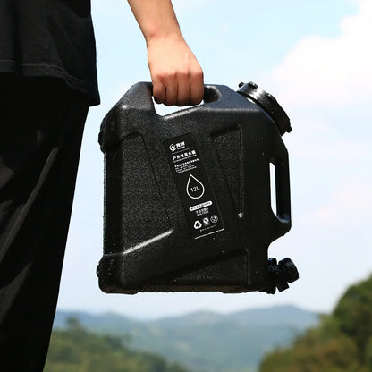 Portable 12L Outdoor Water Tank - Large Capacity Camping Container with Detachable Faucet for Picnic & Travel