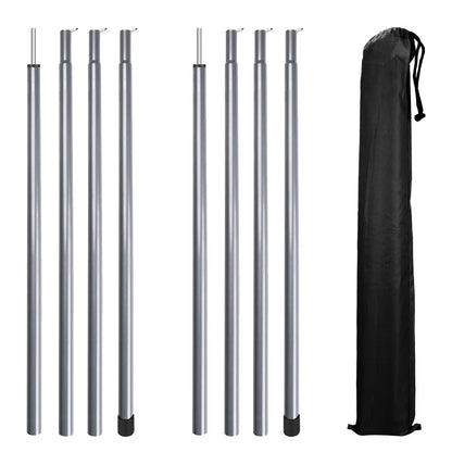 Adjustable Telescopic Tent Poles - Set of 2 Universal Aluminum Camping Awning Poles for Tarp, Sun Sail & Shelter Accessories
