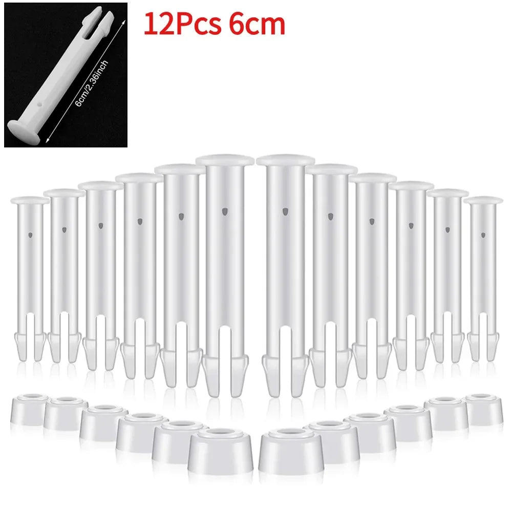 Intex Pool Joint Pin Replacement Set - 12/24 Piece Plastic Lock Pins with Rubber Seals for Round Metal Frame Swimming Pools