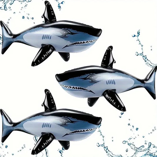 Inflatable Shark Pool Toy - Single Piece Beach Swimming Game Water Sports Gift