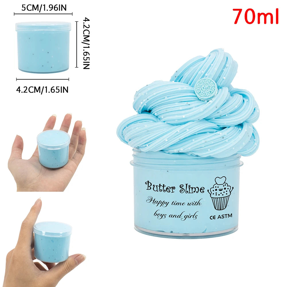 70ml Chocolate Cookies Butter Slime DIY Kit - Soft Fluffy Putty for Birthday Gifts & Party Favors