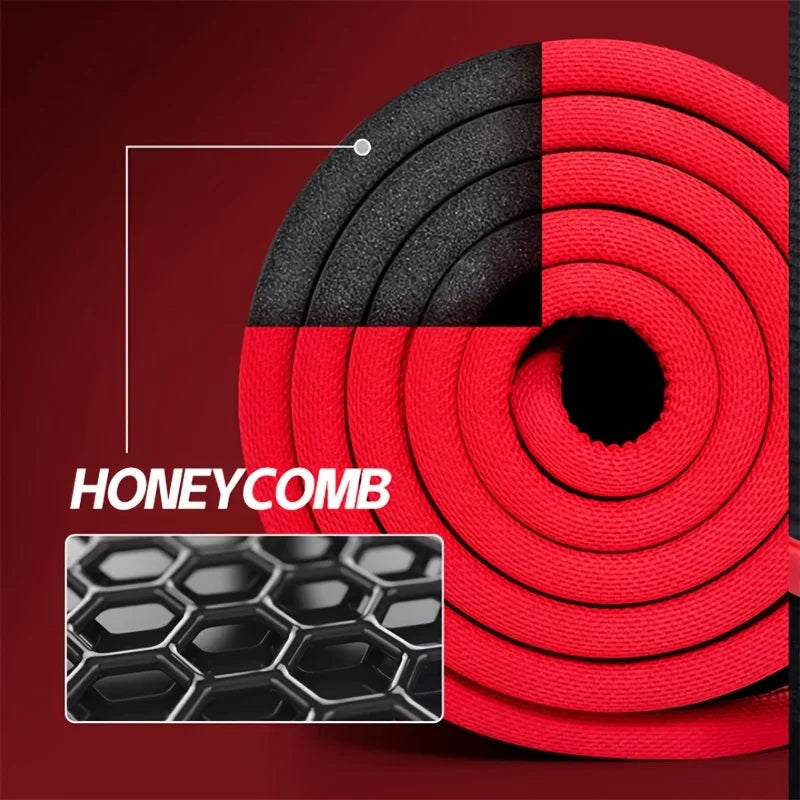 Premium Extra Thick 10MM Yoga Mat - 183cm x 62cm NBR Non-Slip Exercise Mat with Carrying Bandage