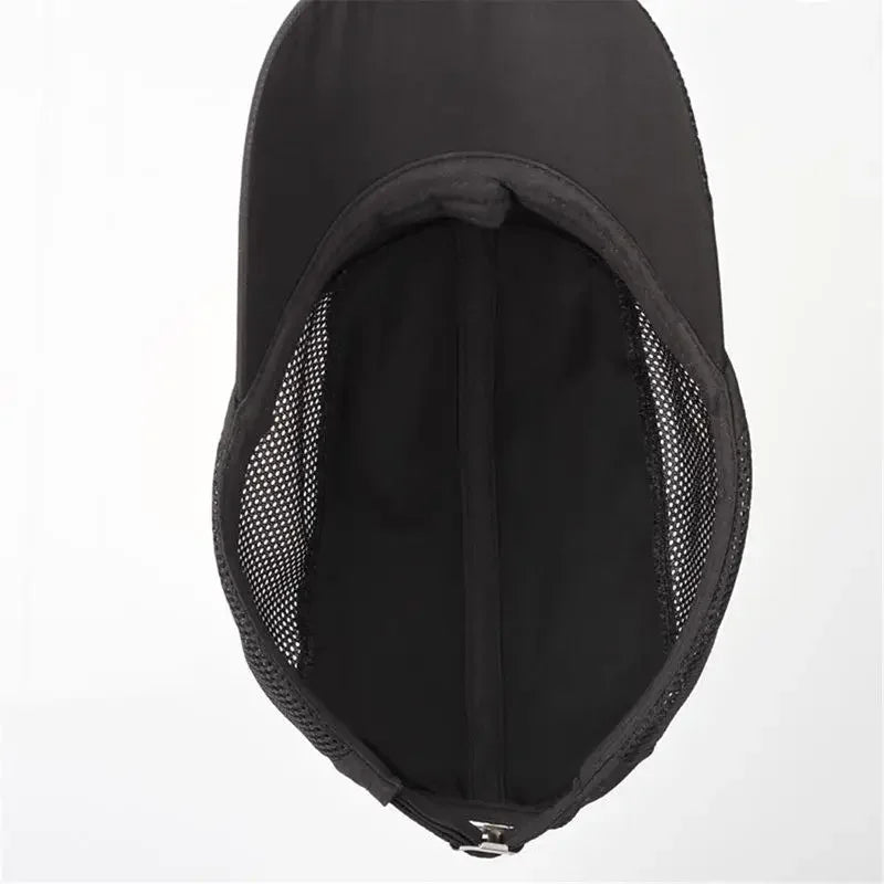 Quick-Dry Mesh Running Cap - Adjustable Breathable Baseball Visor for Outdoor Sports