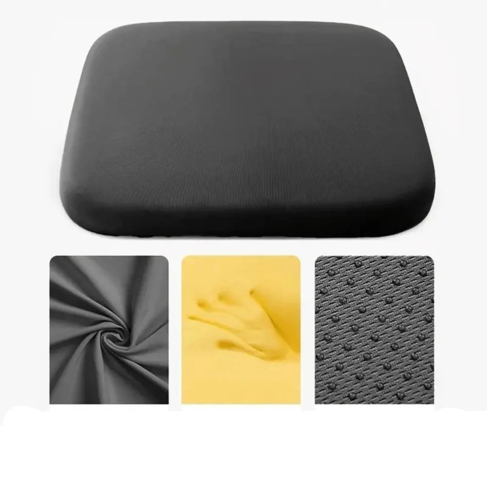 Elastic Memory Foam Seat Cushion - Soft Bounce-Back Design with Breathable Cover - Removable Washable Pad for Office & Long Sitting