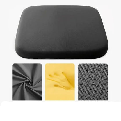 Elastic Memory Foam Seat Cushion - Soft Bounce-Back Design with Breathable Cover - Removable Washable Pad for Office & Long Sitting