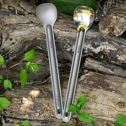 Ultralight Titanium Long Handle Spork - Portable Outdoor Camping Cutlery & Tableware by Tiartisan