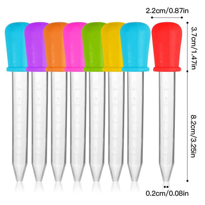 5-Pack 5ml Silicone Pipette Droppers - Multi-Purpose for Medicine, Lab, Eye & Ear Care
