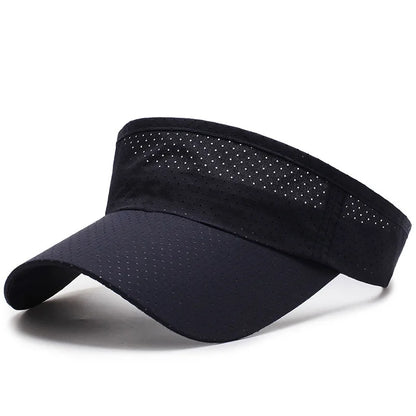 Adjustable UV Protection Visor Cap - Breathable Summer Sun Hat for Men & Women | Solid Color Sports Tennis Running Sunscreen Hat with Empty Top Design