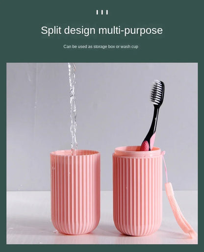 Portable Travel Toothbrush Storage Cup - Compact Bathroom Organizer Case