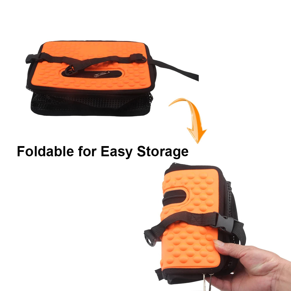 Portable Collapsible Mesh Fish Basket - Foldable Floating Fishing Holder for Caught Fish and Minnow Bait