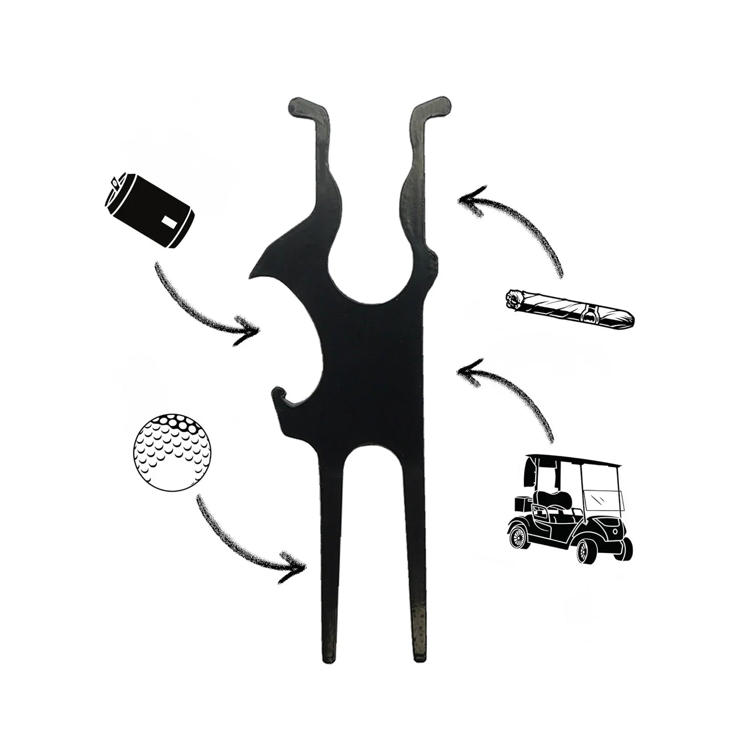 Magnetic Golf Cart Cigar Holder & Divot Tool - Multi-Function Beer Clip Accessory (1PC/2PCS)