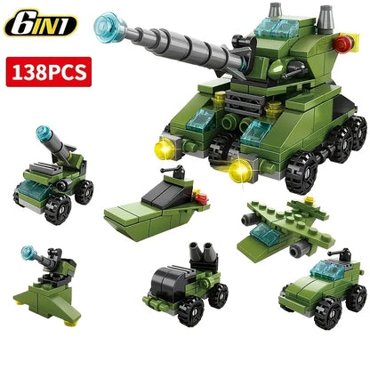 6-in-1 Mini Building Blocks Set - DIY Police, Fire Truck, Castle & More Educational Construction Toy (Ages 6+)