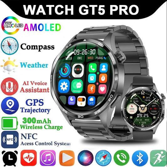 HUAWEI GT5 Pro Smart Watch for Men - 360×360 AMOLED Display, GPS, NFC, Heart Rate Monitor, Bluetooth Calling, IP67 Waterproof (2025 Model)