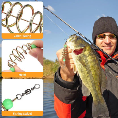 5-Pack Fishing Bait Spring Feeder Cage - Stainless Steel Trap Basket Holder for Carp Fishing Tackle