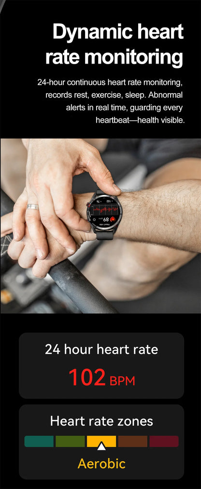 1.53" Full Touch Screen Smart Watch - Multi-Sport Mode with ECG+PPG, Waterproof & Bluetooth Call