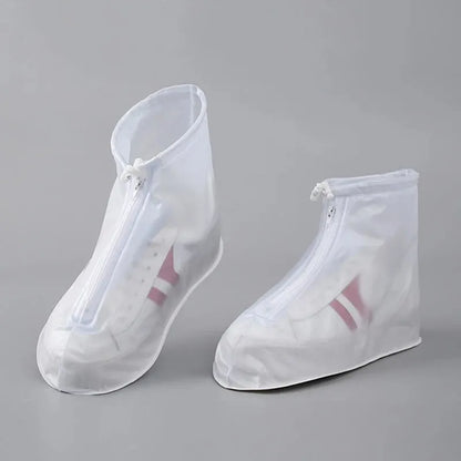Waterproof Shoe Covers - Non-Slip Reusable Rain & Snow Boot Protectors with PVC Silicone Sole for Women & Men (1 Pair)