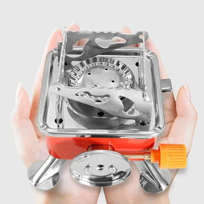 Compact Portable Gas Stove - Foldable Camping Burner - Windproof Outdoor Stove for Backpacking, Hiking, Picnic & BBQ