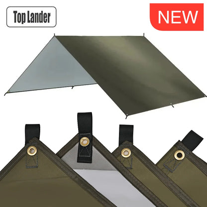 Waterproof Camping Tarp - 3500mm PU Coated 190T Polyester Sun Shelter with UV Protection - Multiple Sizes Available