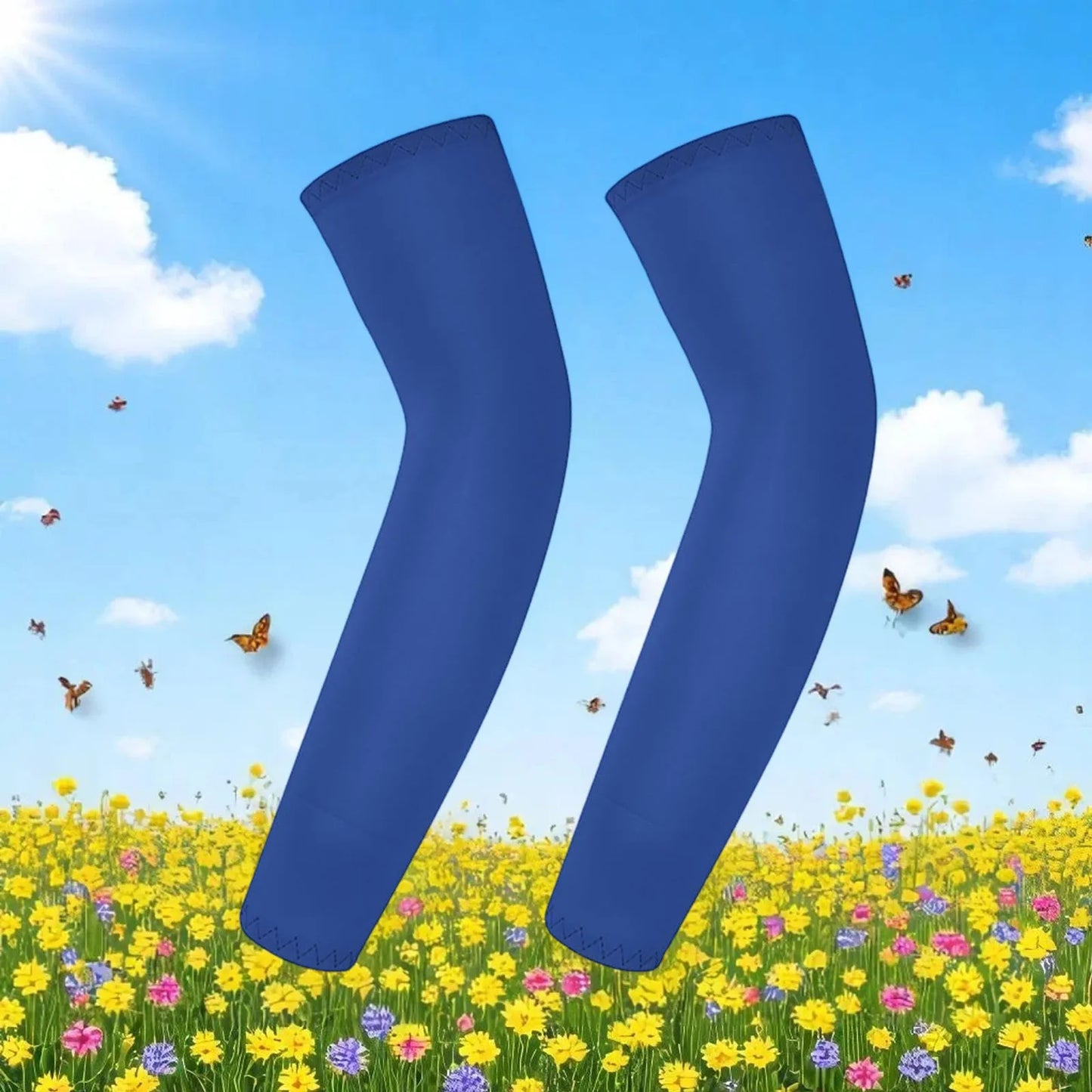 Children's Ice Silk Cooling Arm Sleeves - Quick-Dry UV Protection Cycling Arm Guards for Girls Outdoor Sports (1 Pair)