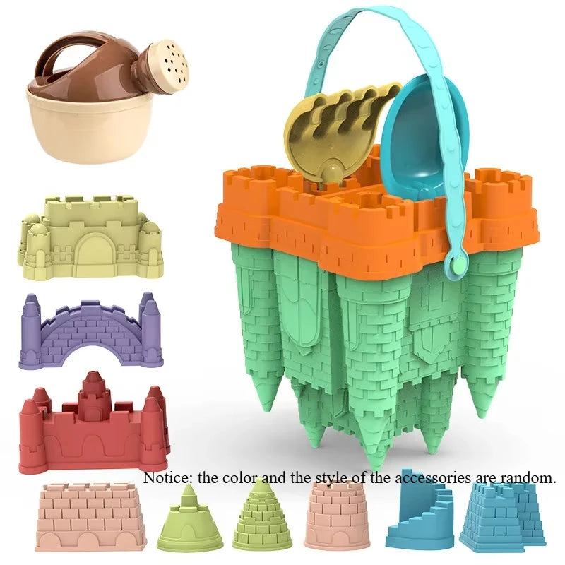 Kids Beach Castle Building Set - Complete Sand Play Kit with Bucket & Scoop - Outdoor Summer Sandbox Toys for Children & Family Fun