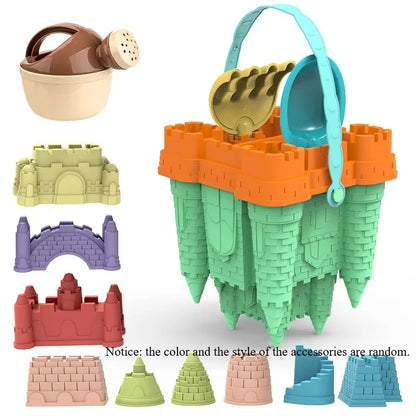 Kids Beach Castle Building Set - Complete Sand Play Kit with Bucket & Scoop - Outdoor Summer Sandbox Toys for Children & Family Fun