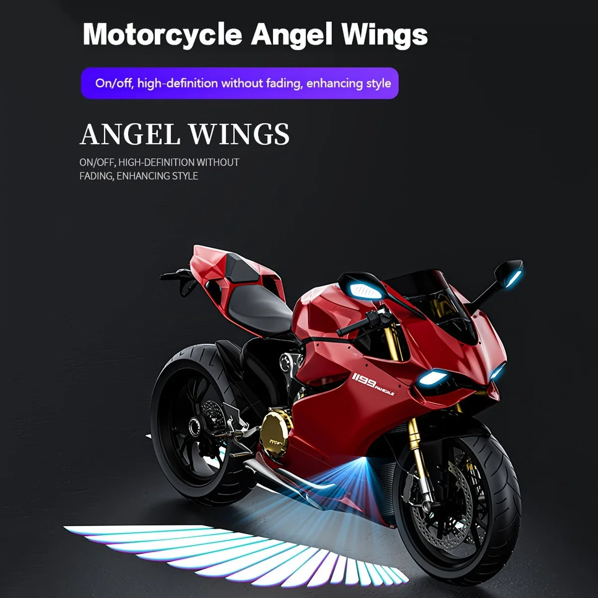 LED Angel Wings Projector Light - Motorcycle & Electric Scooter Decorative Lamp