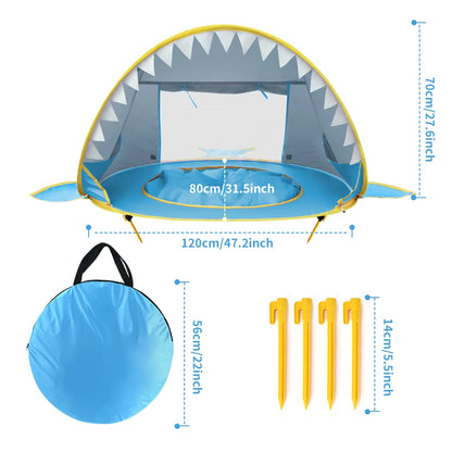 UV Protecting Baby & Kids Pop-Up Beach Tent with Pool - Portable Sun Shelter