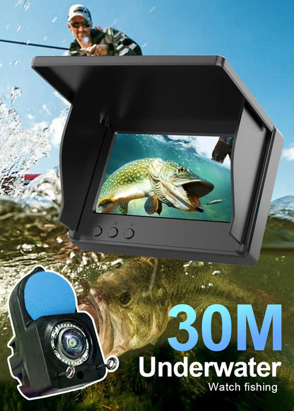 Handheld Fish Finder with 4.3 Inch 1080P LCD Display - Portable Underwater Fishing Camera with 120° View and Night Vision