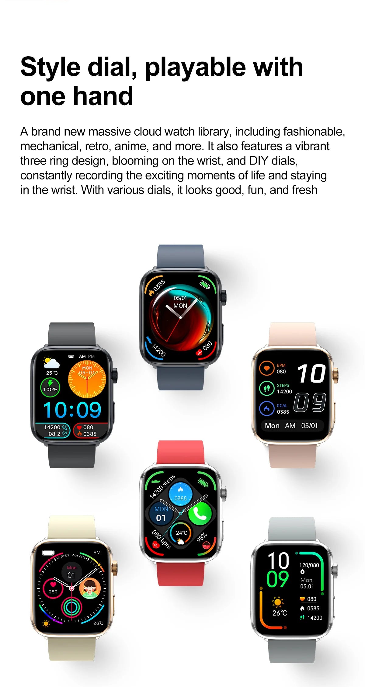 AI Smart Health Watch - HRV+PPG Blood Pressure & Heart Rate Monitor with IP68 Waterproof & NFC