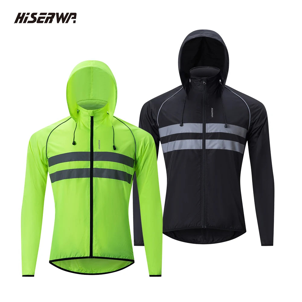 Men's Cycling Windbreaker Jacket - Water-Resistant Long Sleeve MTB Bike Coat with Quick-Dry & Breathable Jersey