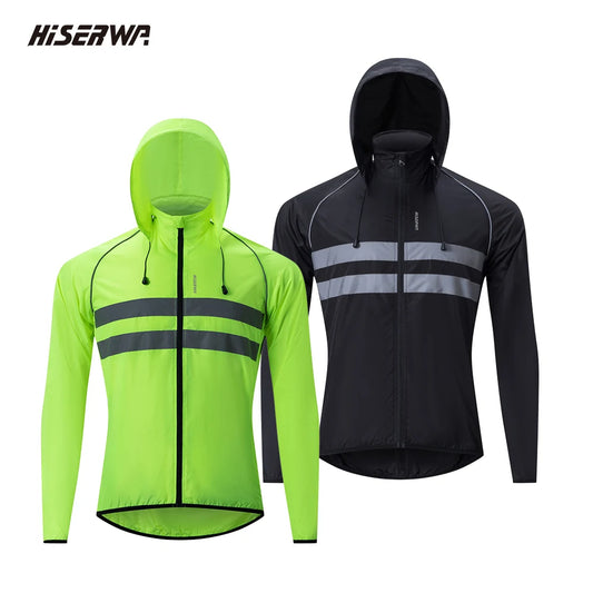 Men's Cycling Windbreaker Jacket - Water-Resistant Long Sleeve MTB Bike Coat with Quick-Dry & Breathable Jersey