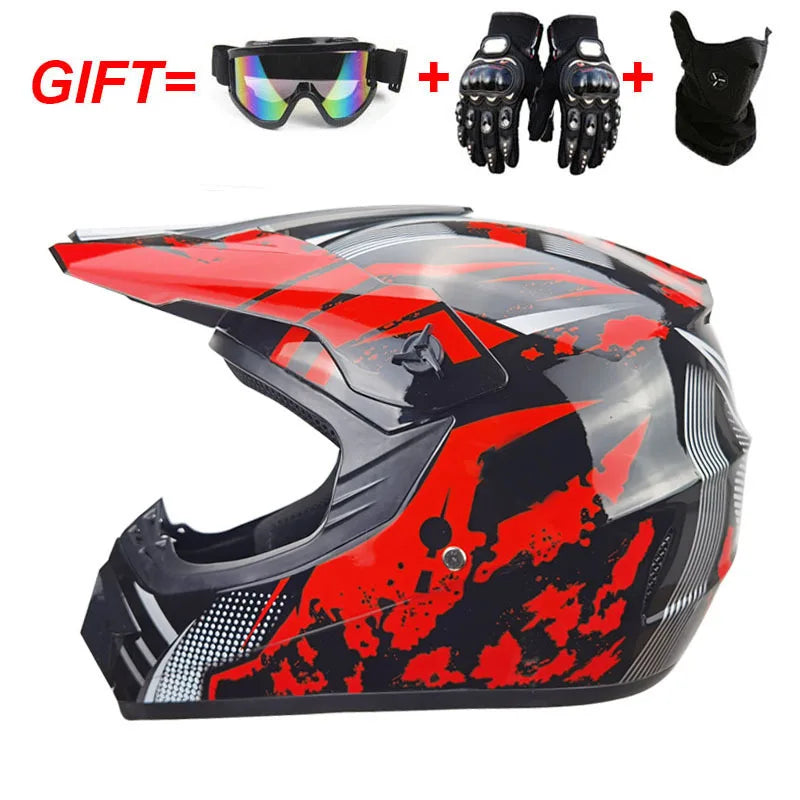 Youth Motocross Full Face Helmet - Kids Off-Road Safety Helmet with DOT Protection