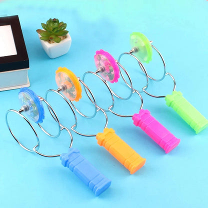 Magnetic LED Spinning Top - Hand-Cranked Luminous Gyroscope Toy with Colorful Orbit Lights for Kids