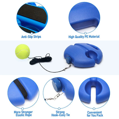 Tennis Trainer Single Base Training Durable Ground High Elastic Tennis Rope Adult Outdoor Sports Training Supplies