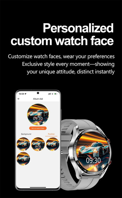 1.53" Full Touch Screen Smart Watch - Multi-Sport Mode with ECG+PPG, Waterproof & Bluetooth Call