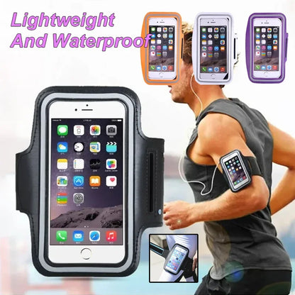 5.5 Inch Sports Phone Armband - Universal Smartphone Holder for Running and Gym (Compatible with Samsung and iPhone)