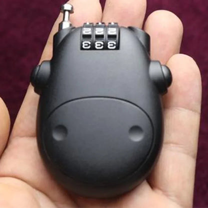 Motorcycle Helmet Lock - Steel Cable Code Lock with Telescopic Wire Rope for Suitcase, Car & Sled