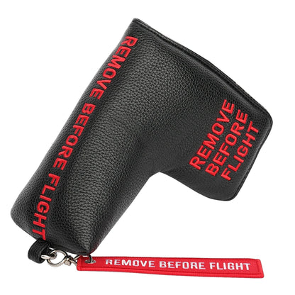 "Remove Before Flight" Golf Club Headcover - Premium Synthetic Leather Protection for Driver, Putter & Woods