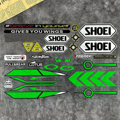 Reflective Motorcycle Helmet Visor Sticker - Waterproof Racing Decals for SHOEI, HJC, KYT Helmets