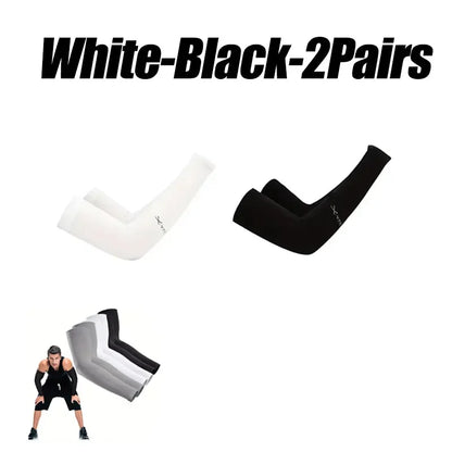 10 Pairs Summer Cycling Ice Silk Arm Sleeves - UV Protection Cooling Arm Covers for Running & Outdoor Sports - Fingerless Unisex