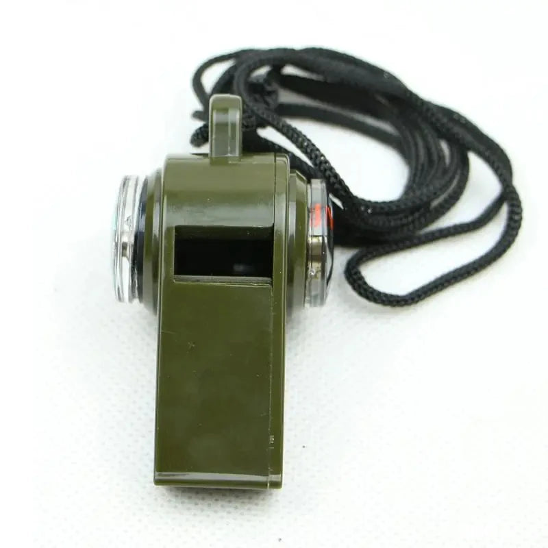 Multi-Function Emergency Whistle - 3-in-1 Survival Tool with Compass & Thermometer for Outdoor Activities
