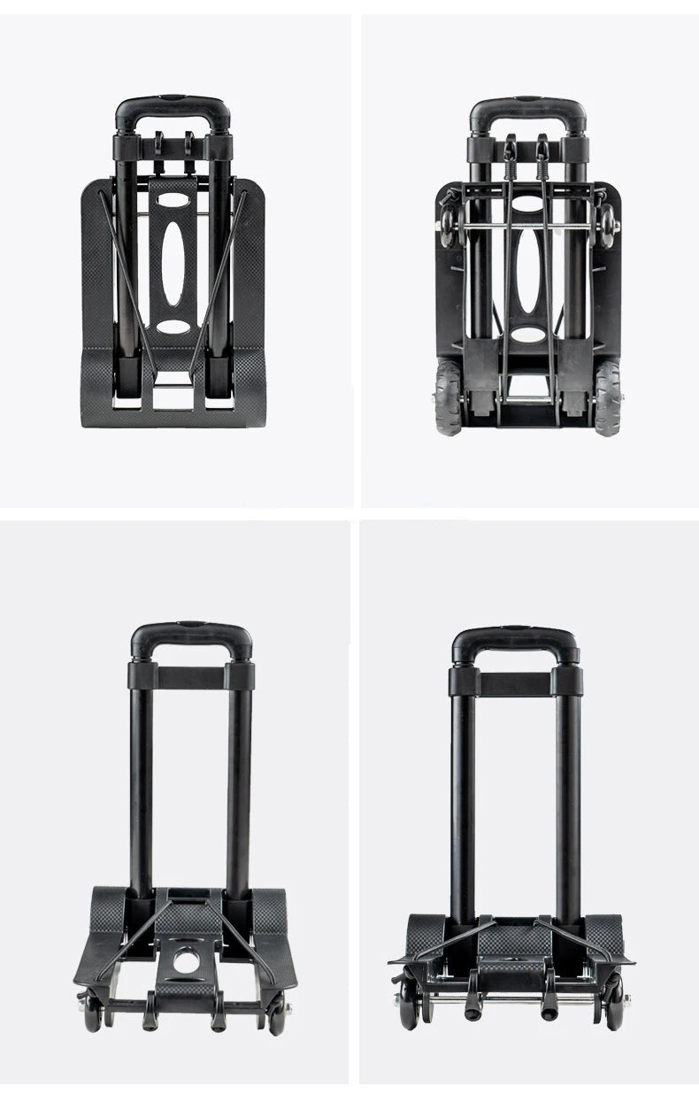 Foldable Shopping Cart with 2/4 Wheels - Portable Household Grocery & Luggage Trolley